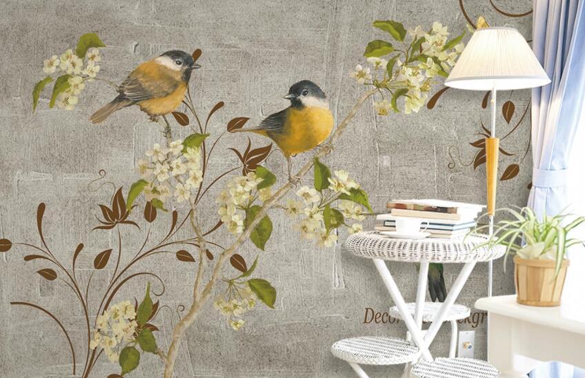 3D Branch Bird 1366 Wall Murals Wallpaper AJ Wallpaper 2 