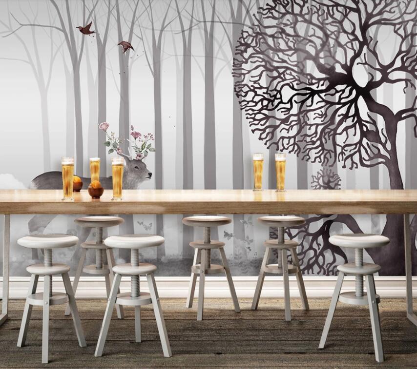 3D Deer Forest 1367 Wall Murals Wallpaper AJ Wallpaper 2 