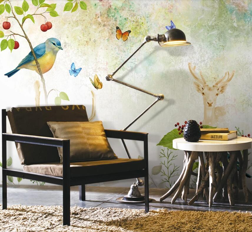 3D Branch Bird 1364 Wall Murals Wallpaper AJ Wallpaper 2 