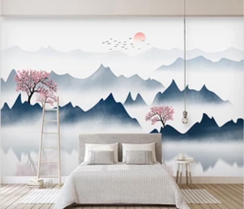 3D Misty Valley 1619 Wall Murals Wallpaper AJ Wallpaper 2 