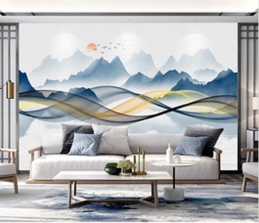 3D Valley Waves 2478 Wall Murals Wallpaper AJ Wallpaper 2 