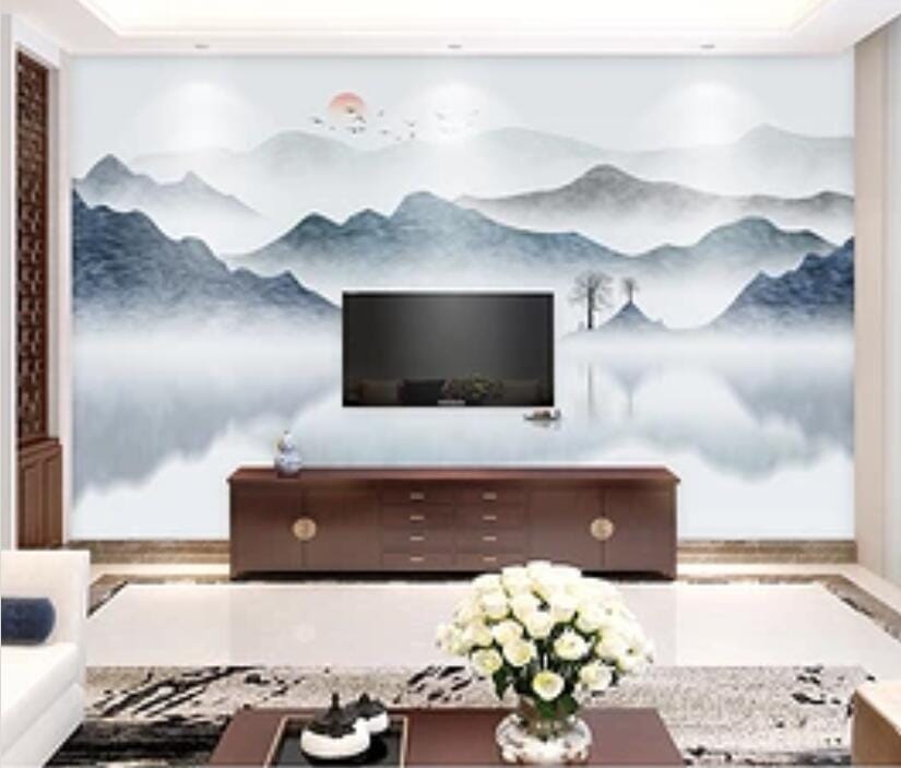 3D Misty Valley 2417 Wall Murals Wallpaper AJ Wallpaper 2 