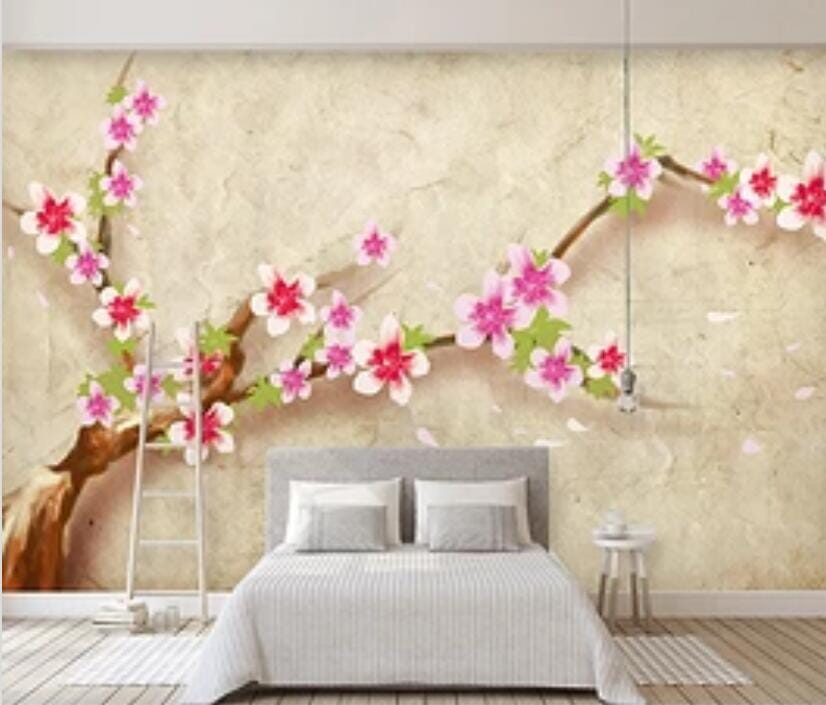 3D Peach Blossom 1830 Wall Murals Wallpaper AJ Wallpaper 2 