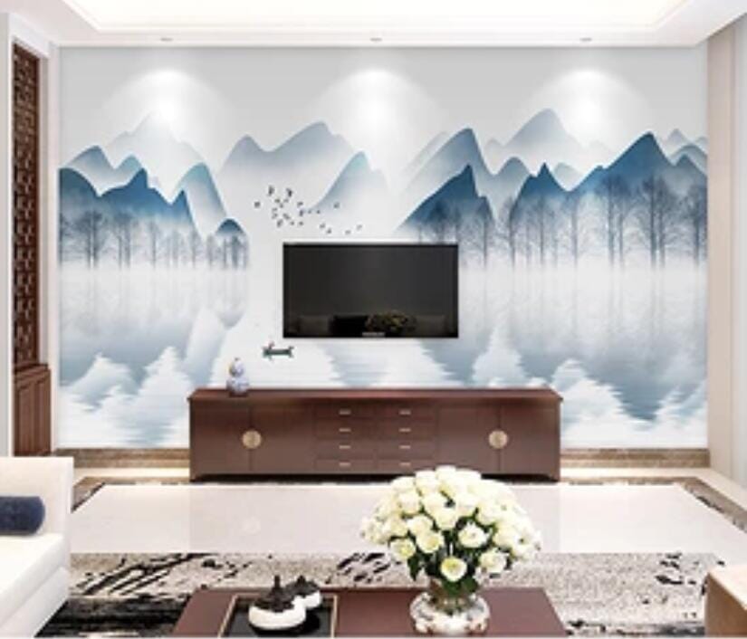 3D Foggy Forest 1706 Wall Murals Wallpaper AJ Wallpaper 2 