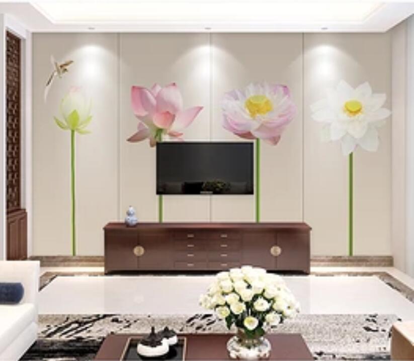 3D Beautiful Lotus 1679 Wall Murals Wallpaper AJ Wallpaper 2 