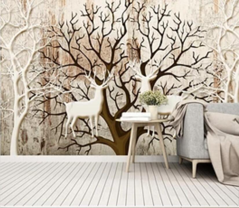 3D Deer Forest 1385 Wall Murals Wallpaper AJ Wallpaper 2 