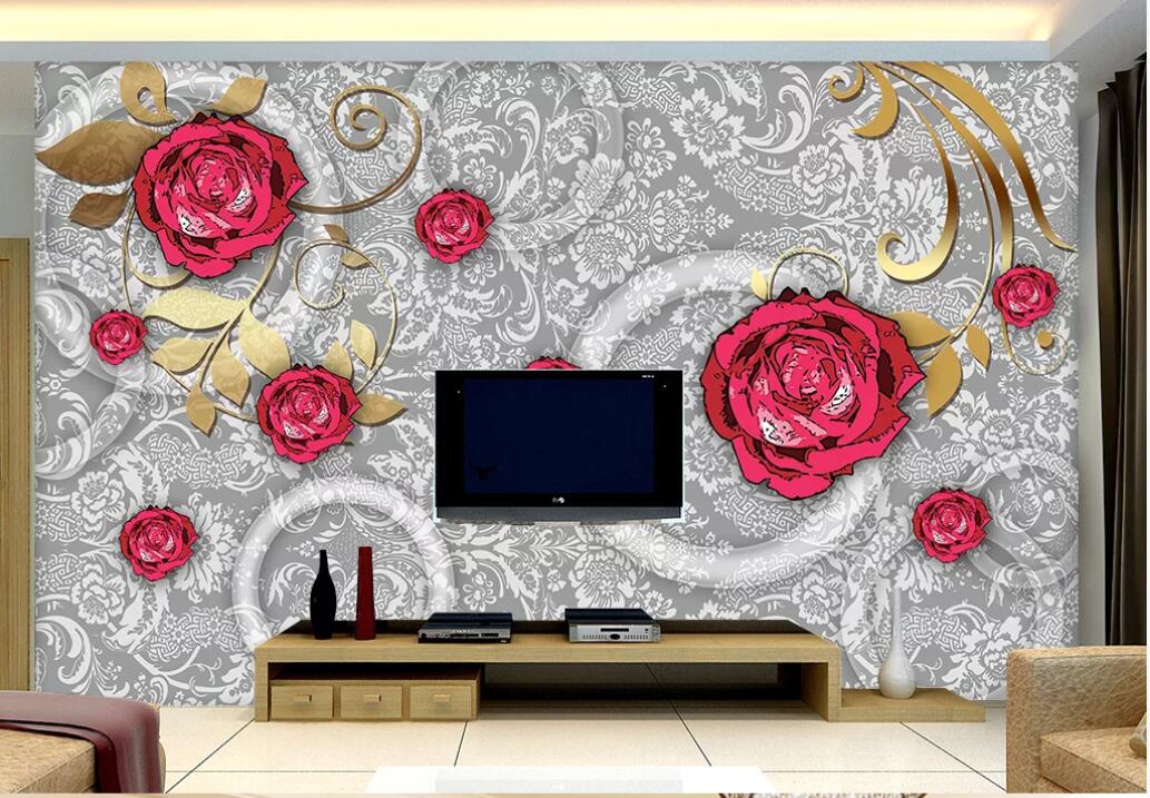 3D Pink Flowers 914 Wall Murals Wallpaper AJ Wallpaper 2 