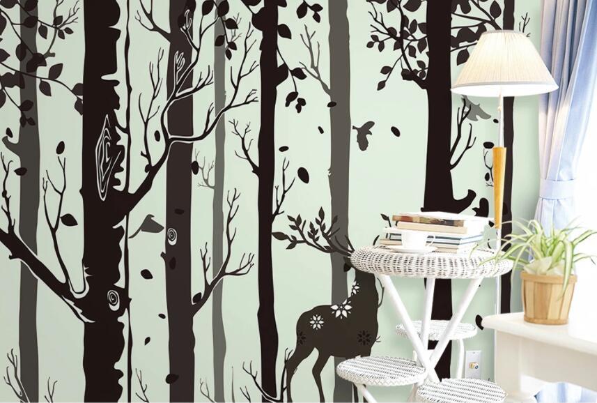 3D Black Tree 1353 Wall Murals Wallpaper AJ Wallpaper 2 