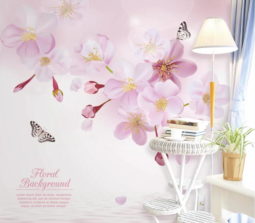 3D Pink Flowers 1350 Wall Murals Wallpaper AJ Wallpaper 2 