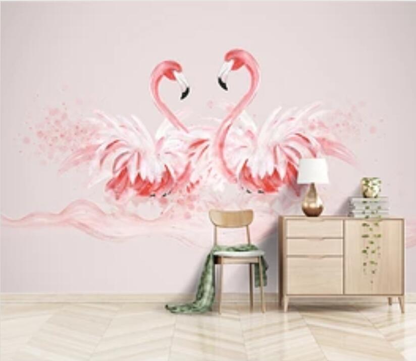 3D Pink Flamingo 1941 Wall Murals Wallpaper AJ Wallpaper 2 