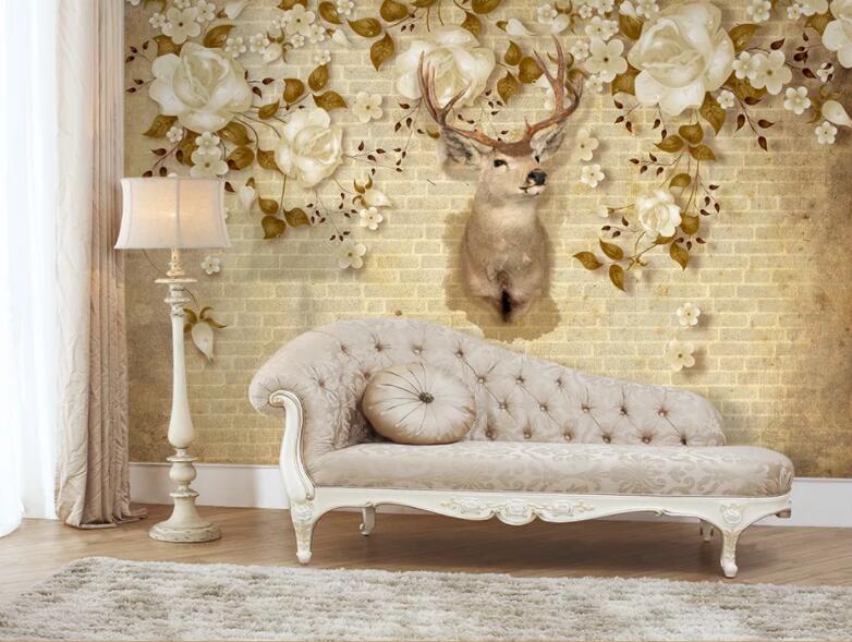 3D Elk Garland 1289 Wall Murals Wallpaper AJ Wallpaper 2 