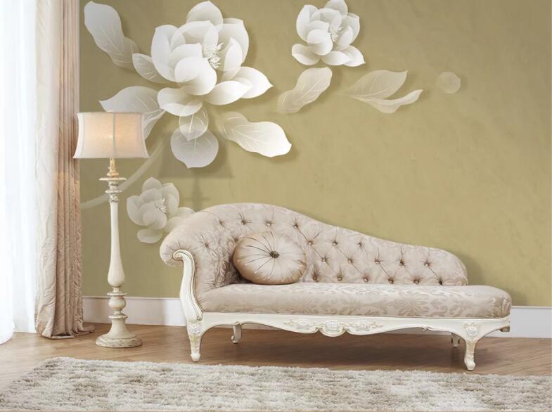 3D White Petals 1287 Wall Murals Wallpaper AJ Wallpaper 2 