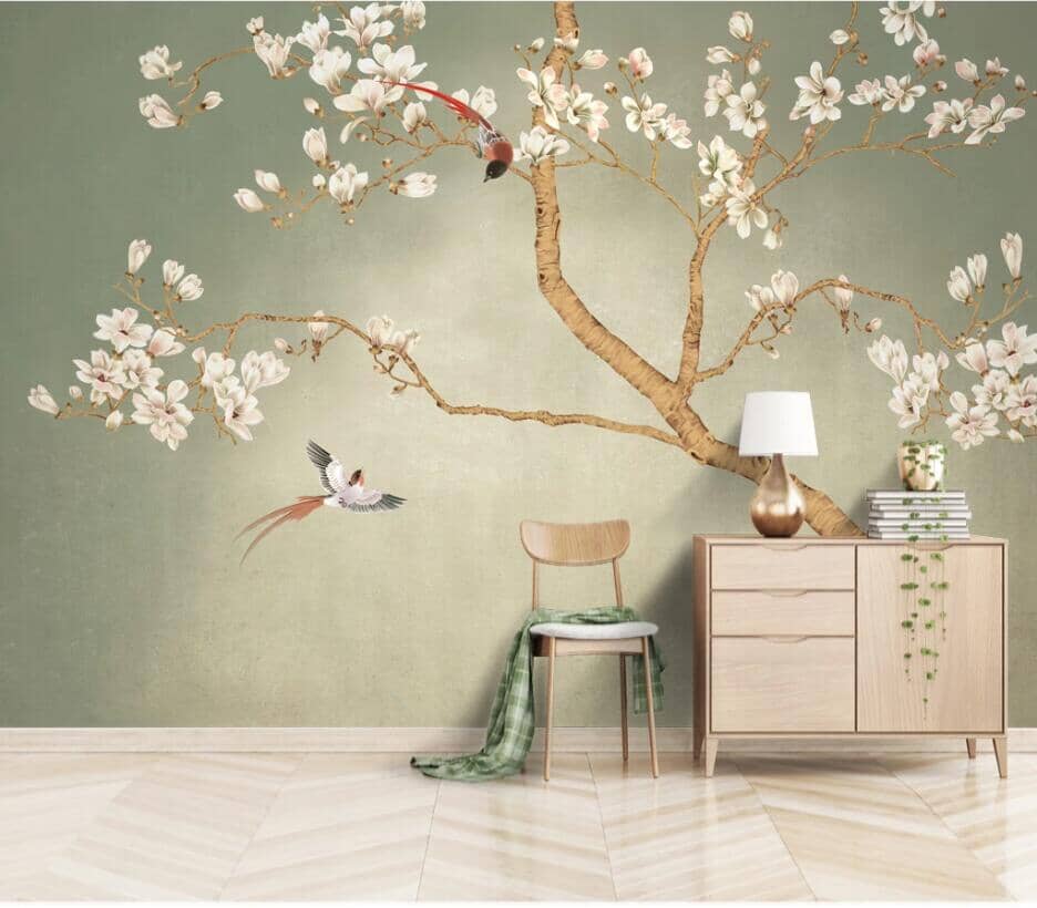 3D Flower Magpie 2572 Wall Murals Wallpaper AJ Wallpaper 2 