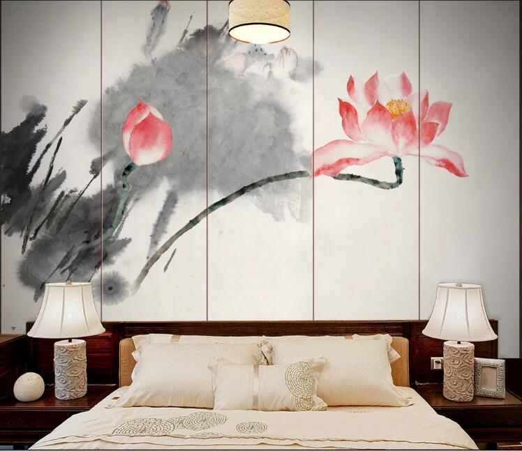 3D Doodle Lotus 757 Wall Murals Wallpaper AJ Wallpaper 2 