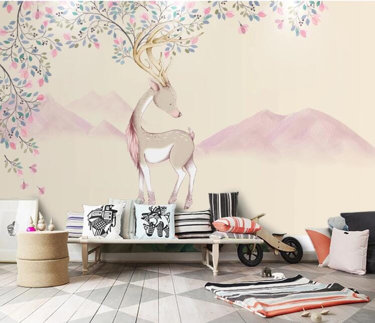 3D Fallow Deer Forest 2121 Wall Murals Wallpaper AJ Wallpaper 2 