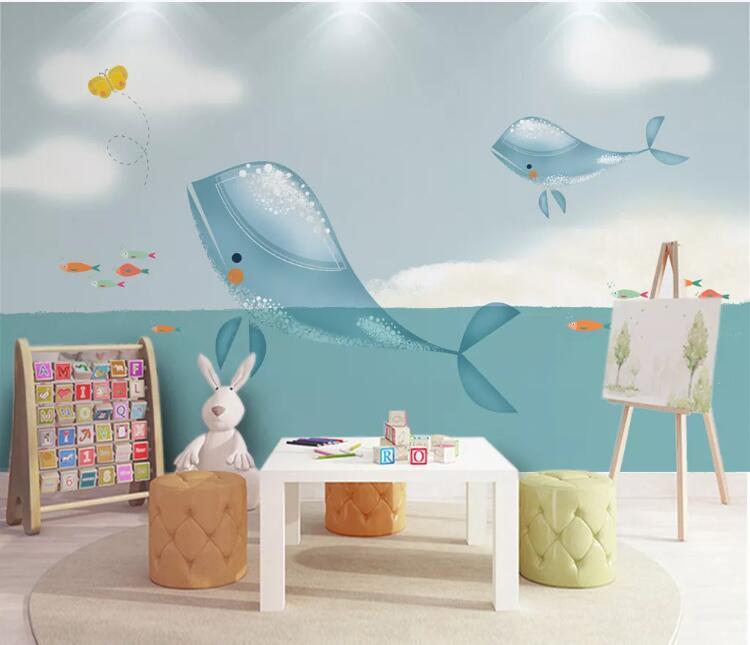 3D Cute Whale 376 Wall Murals Wallpaper AJ Wallpaper 2 