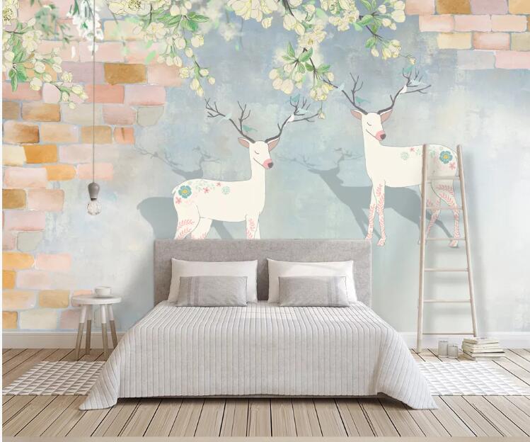 3D Cute Deer 370 Wall Murals Wallpaper AJ Wallpaper 2 