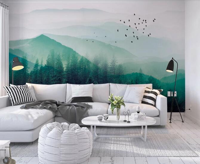 3D Forest Hill WC729 Wall Murals