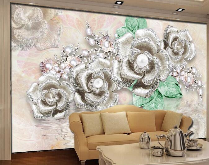 3D Platinum Rose WC970 Wall Murals