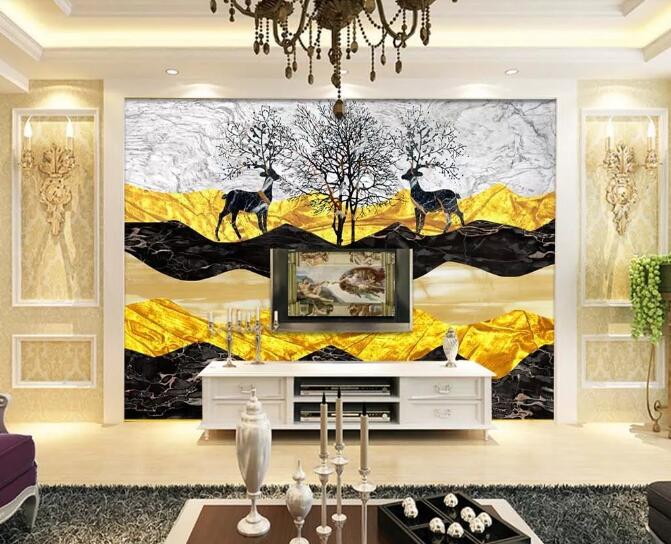 3D Black Fawn WC1049 Wall Murals