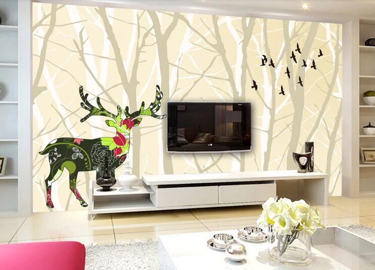 3D Color Deer WC135 Wall Murals