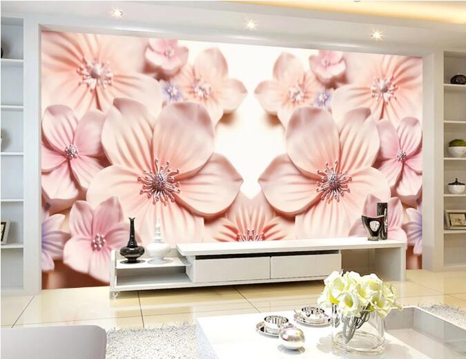 3D Pink Relief Flower WC157 Wall Murals