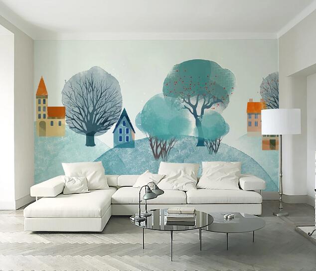 3D House Tree WC206 Wall Murals