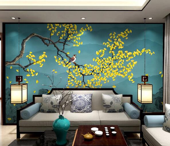 3D Yellow Tree WC2508 Wall Murals