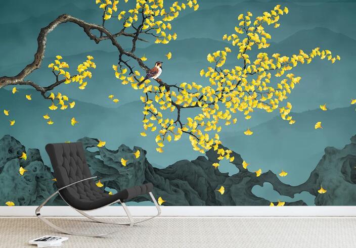 3D Yellow Tree WC2508 Wall Murals