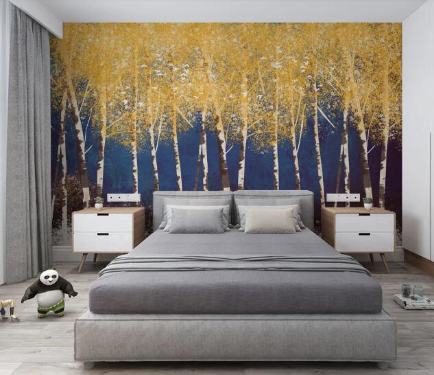 3D Yellow Forest WC2748 Wall Murals