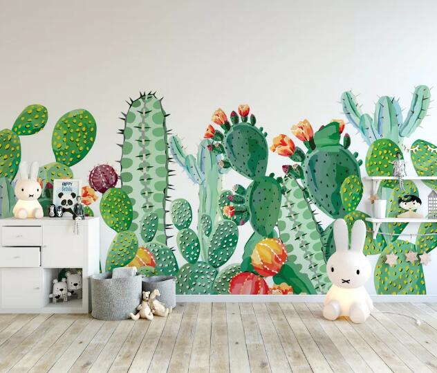 3D Cactus Flower WC1743 Wall Murals