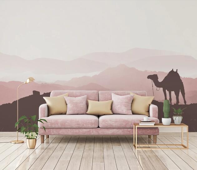 3D Sunset Camel WC1618 Wall Murals