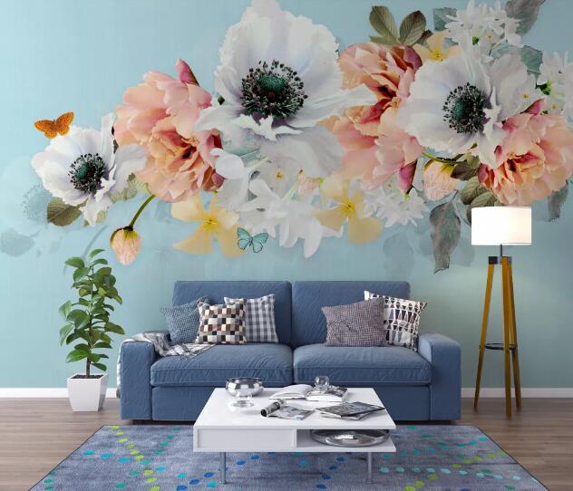 3D Red Peony WC1499 Wall Murals