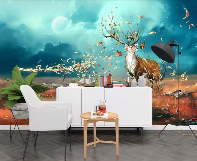 3D Prairie Deer WC955 Wall Murals