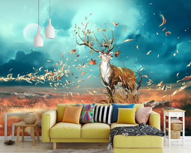 3D Prairie Deer WC955 Wall Murals