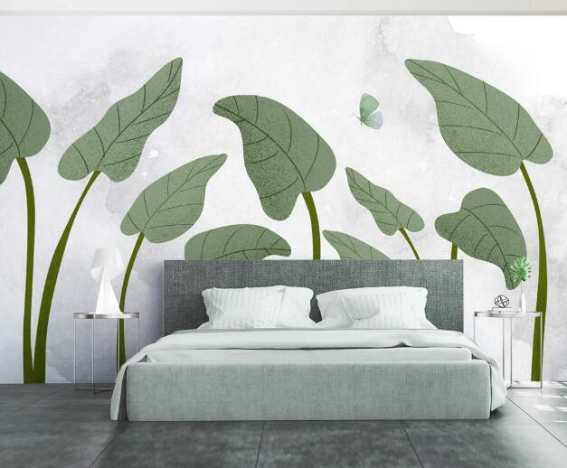 3D Lotus Leaf Painting WC2207 Wall Murals