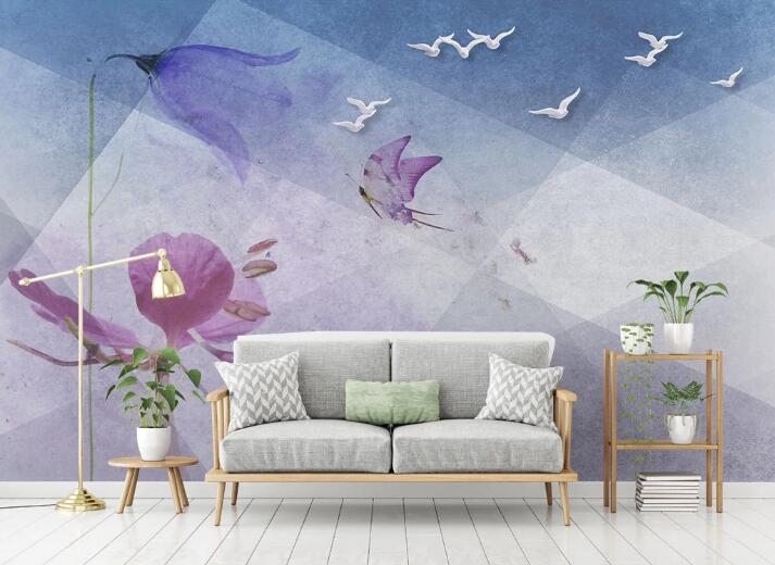 3D White Goose WC811 Wall Murals