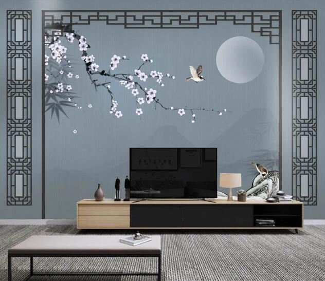 3D Moon Stone Flower WC2278 Wall Murals