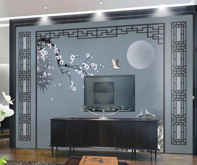 3D Moon Stone Flower WC2278 Wall Murals