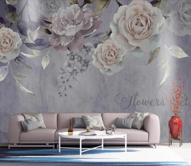 3D Purple Peony WC2102 Wall Murals