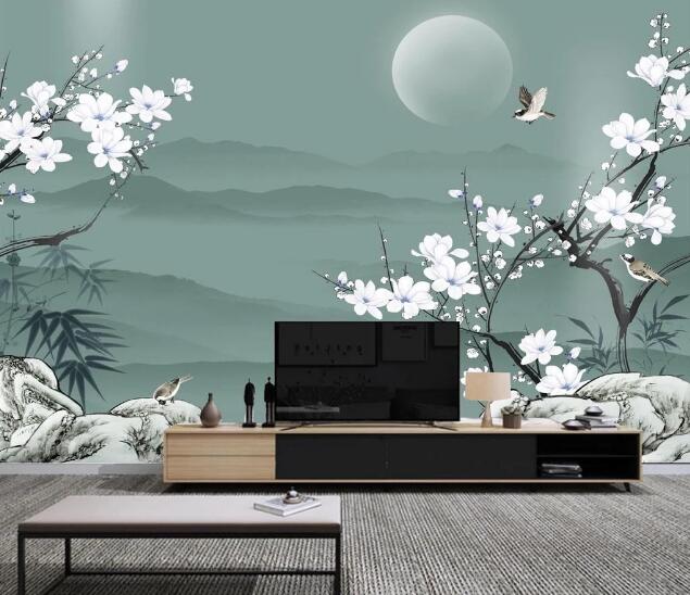 3D Moon Stone Flower WC2063 Wall Murals