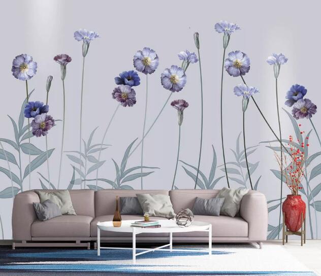 3D Purple Chrysanthemum WC2119 Wall Murals