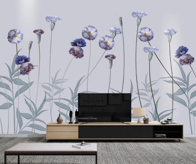 3D Purple Chrysanthemum WC2119 Wall Murals