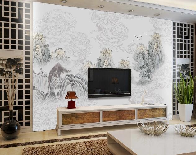 3D Mountain Painting WC1901 Wall Murals