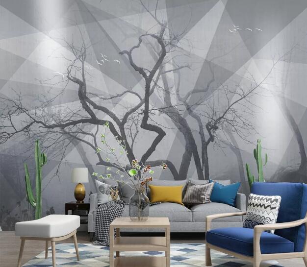 3D Black Dead Tree WC1772 Wall Murals