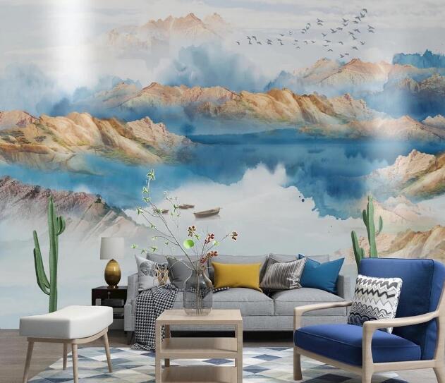 3D Valley Lake WC1560 Wall Murals