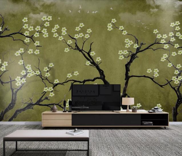 3D Green Plum WC1391 Wall Murals