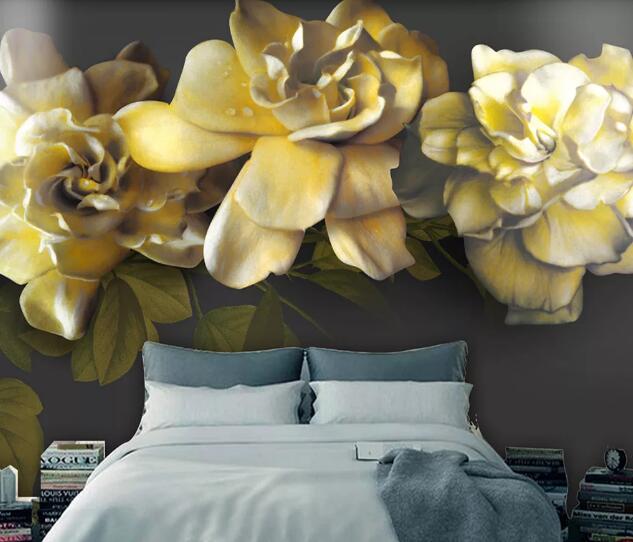 3D Yellow Gardenia WC1316 Wall Murals