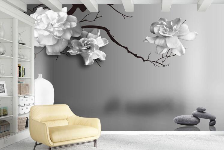 3D Gardenia Stone WC1317 Wall Murals