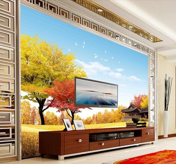 3D Yellow Tree WC359 Wall Murals